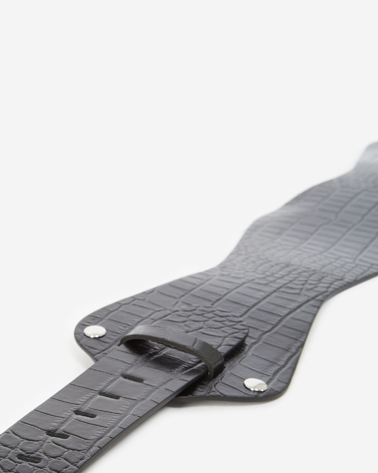 The Kooples WOMEN BLACK black large leather belt with silver buckle