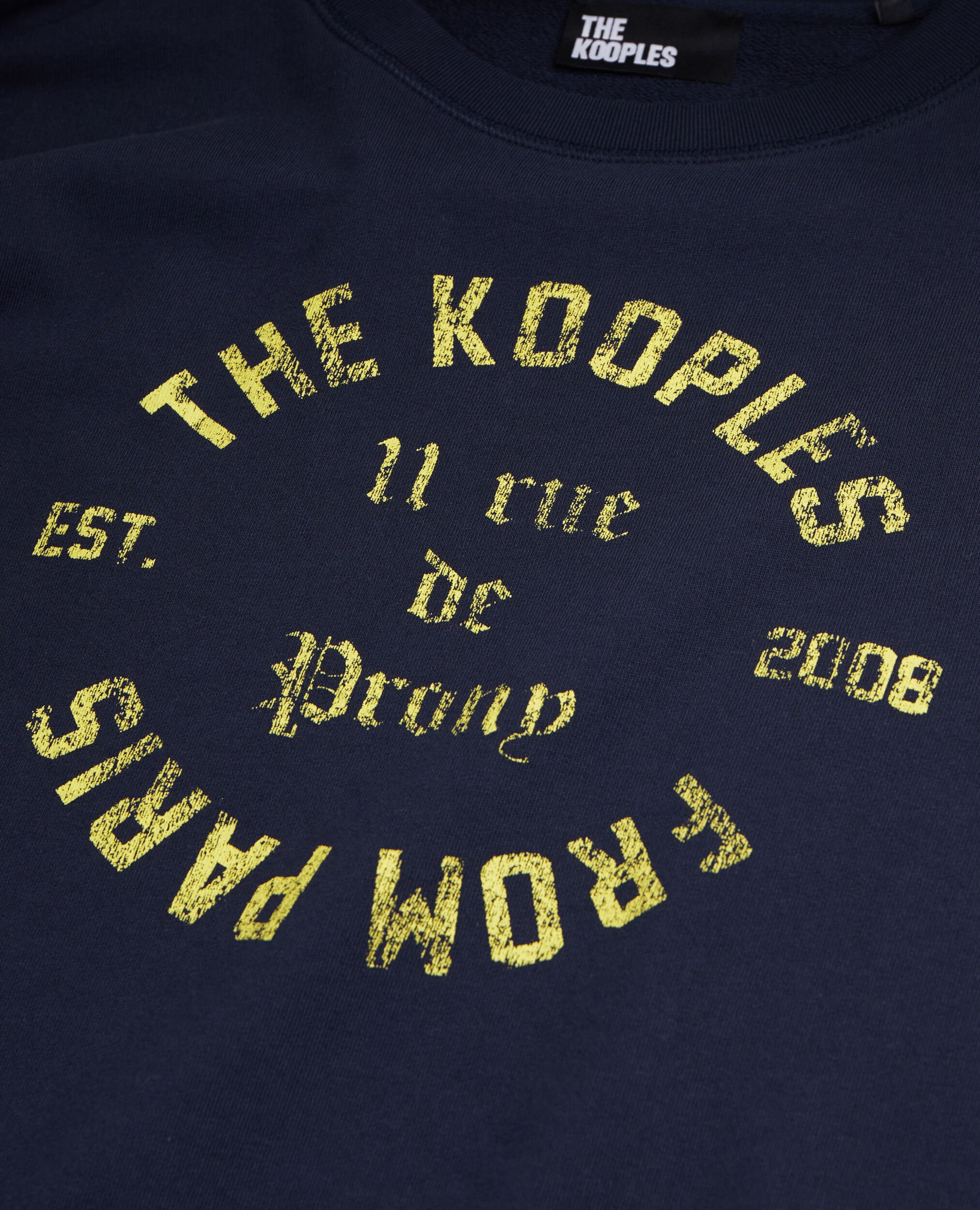 Navy blue sweatshirt with 11 Rue de Prony serigraphy, NAVY, hi-res image number null