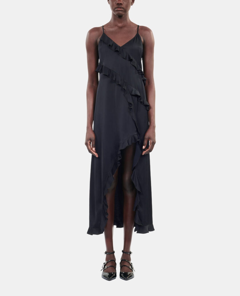 The Kooples FEMME BLACK robe nuisette longue noire