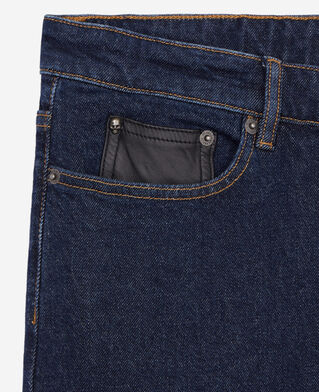 The Kooples HOMME BLUE BRUT jean bleu slim avec poche en cuir