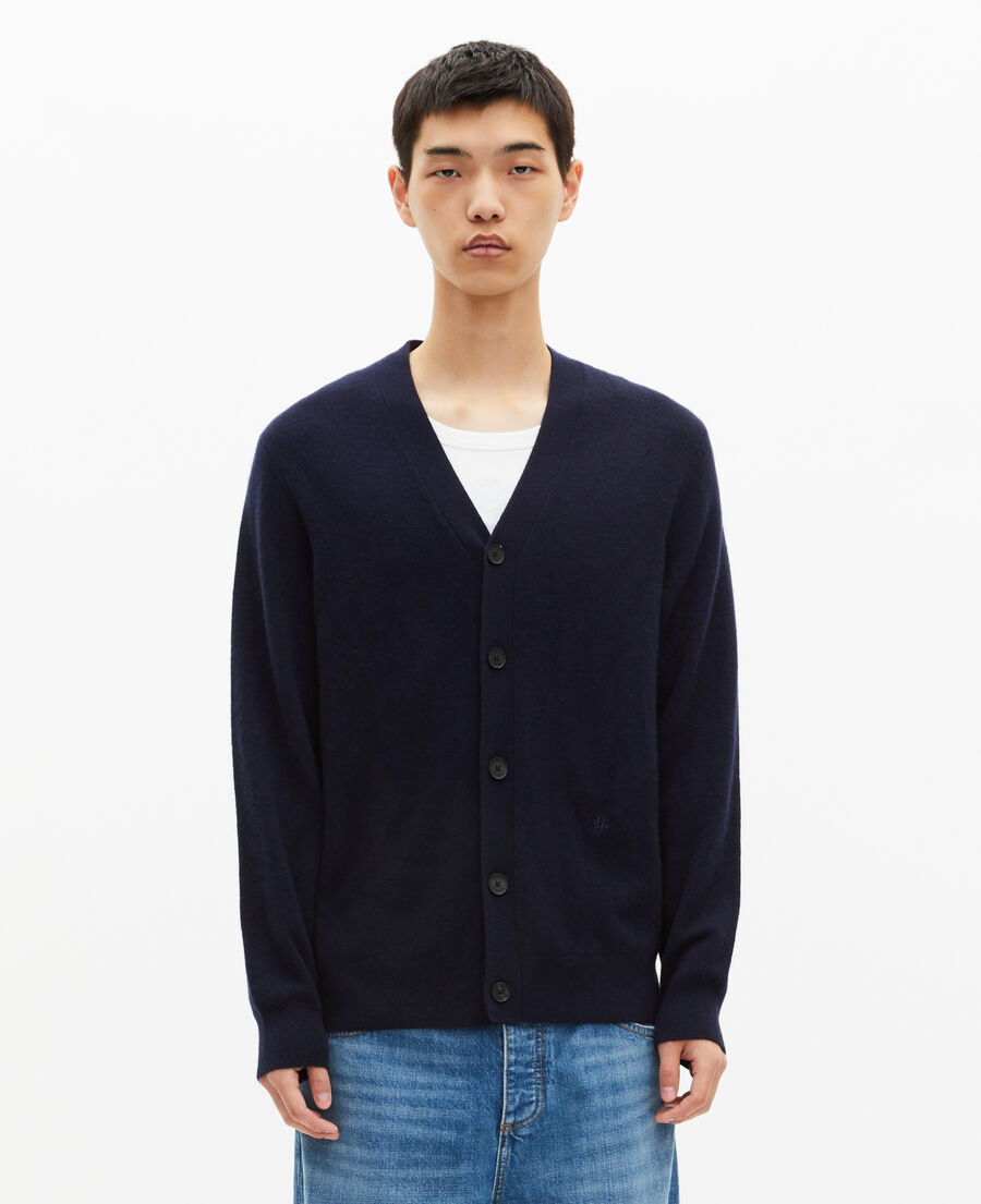 The Kooples HOMME NAVY cardigan en cachemire marine