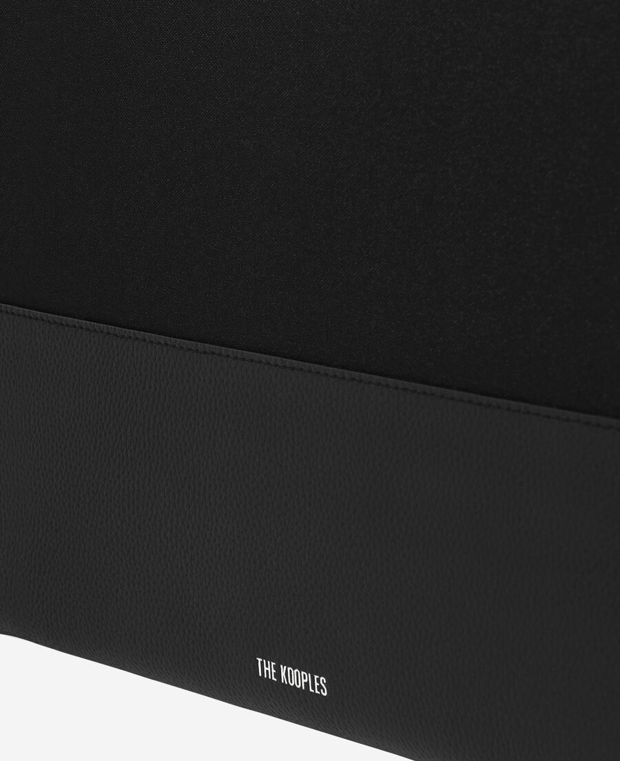 The Kooples MEN BLACK black canvas and grained leather computer case