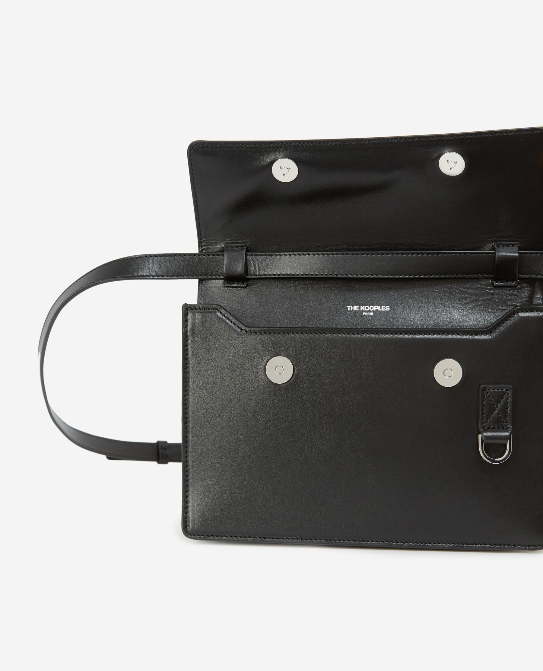 Schwarze Umhangetasche aus Leder
