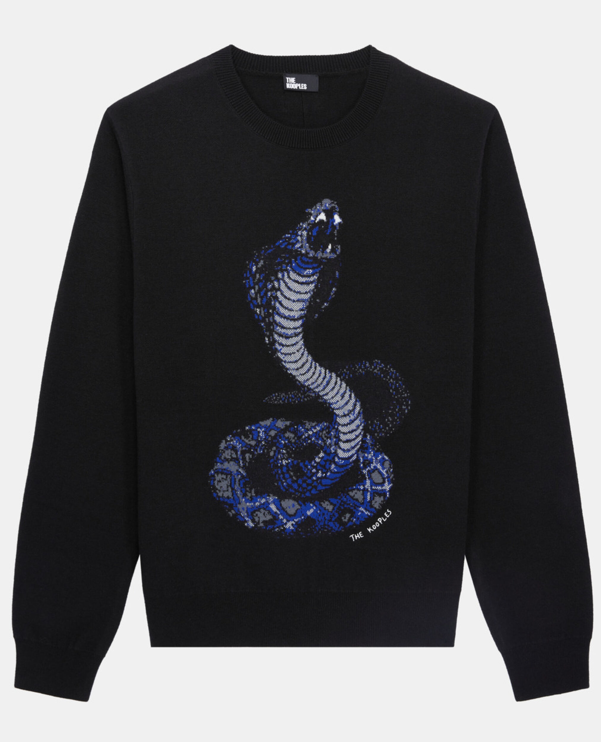 Pull noir cobra en laine mélangée, BLACK, hi-res image number null