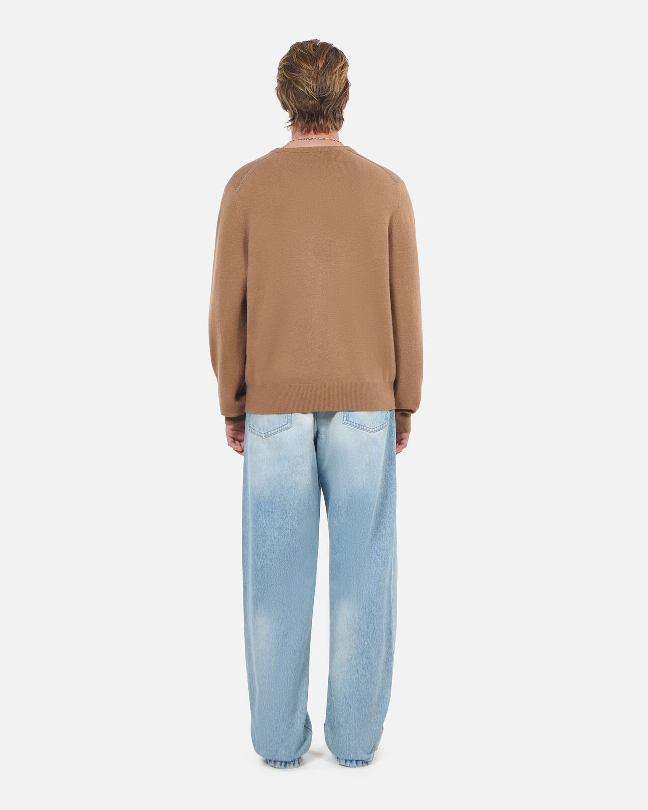 The Kooples HOMME DARK CAMEL pull en cachemire camel