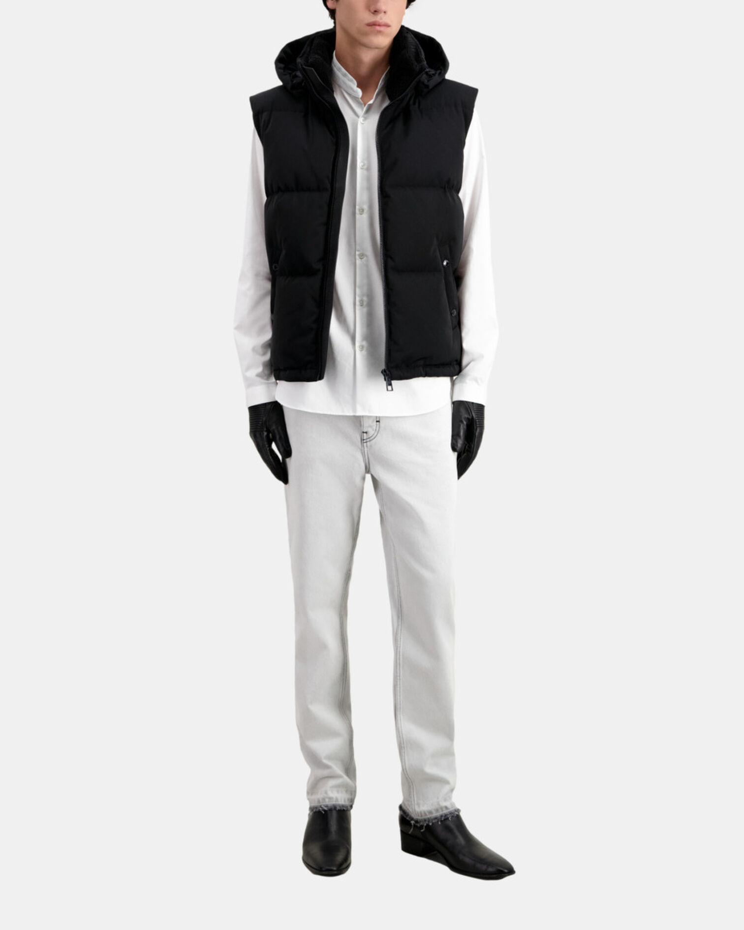 Anorak negro capucha sin mangas, BLACK, hi-res image number null