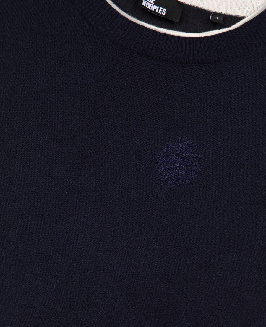 The Kooples WOMEN DARK NAVY-ECRU navy and ecru sweater