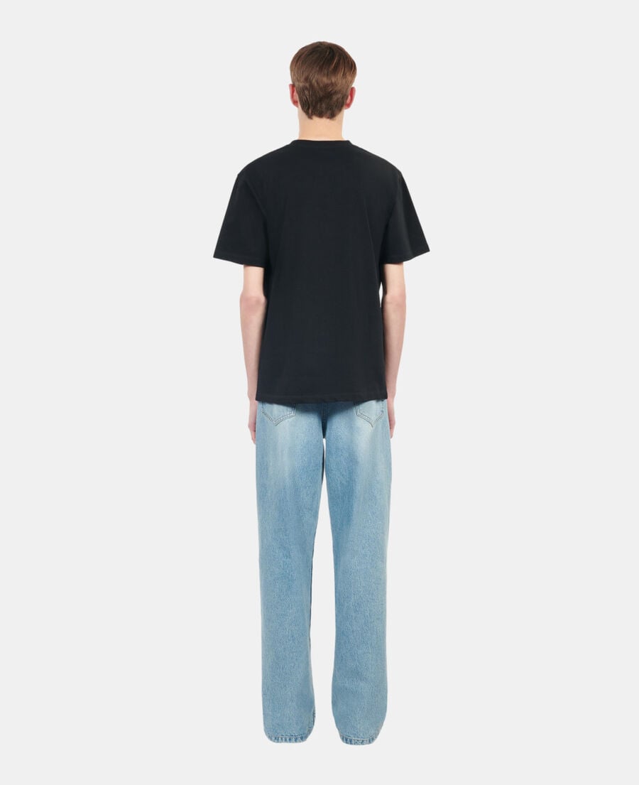 The Kooples HERREN BLACK schwarzes t-shirt mit butterfly-beflockung