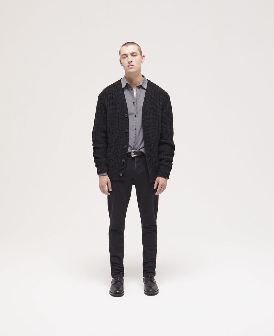 black buttoned cardigan