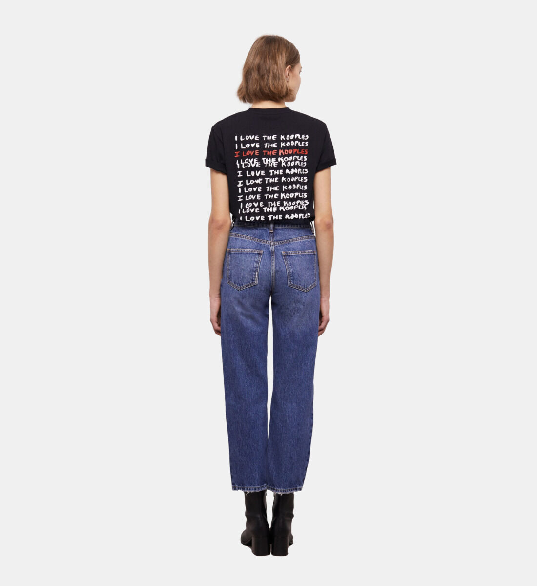 Blue straight cut jeans The Kooples US