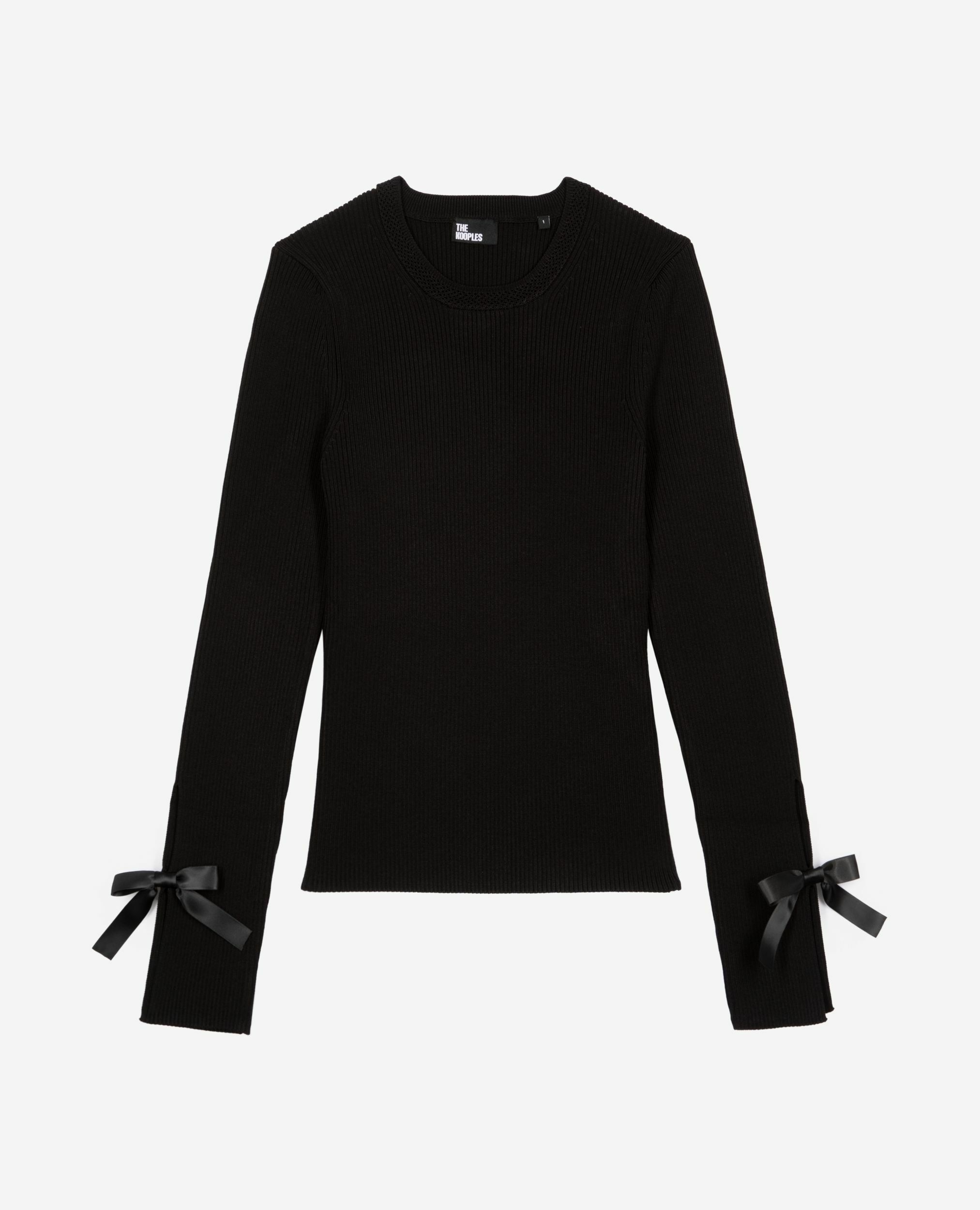 Pull avec rubans noir, BLACK, hi-res image number null