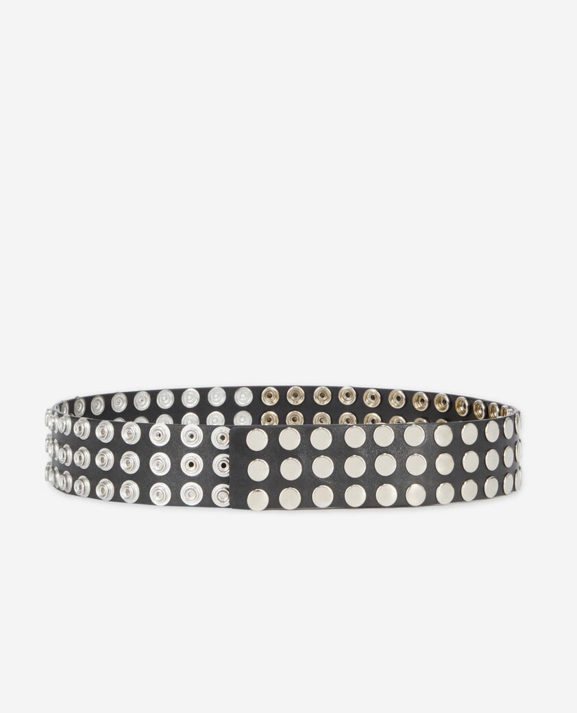 The Kooples WOMEN BLACK wide black leather belt