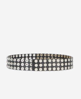 The Kooples DAMEN BLACK schwarzer breiter ledergürtel