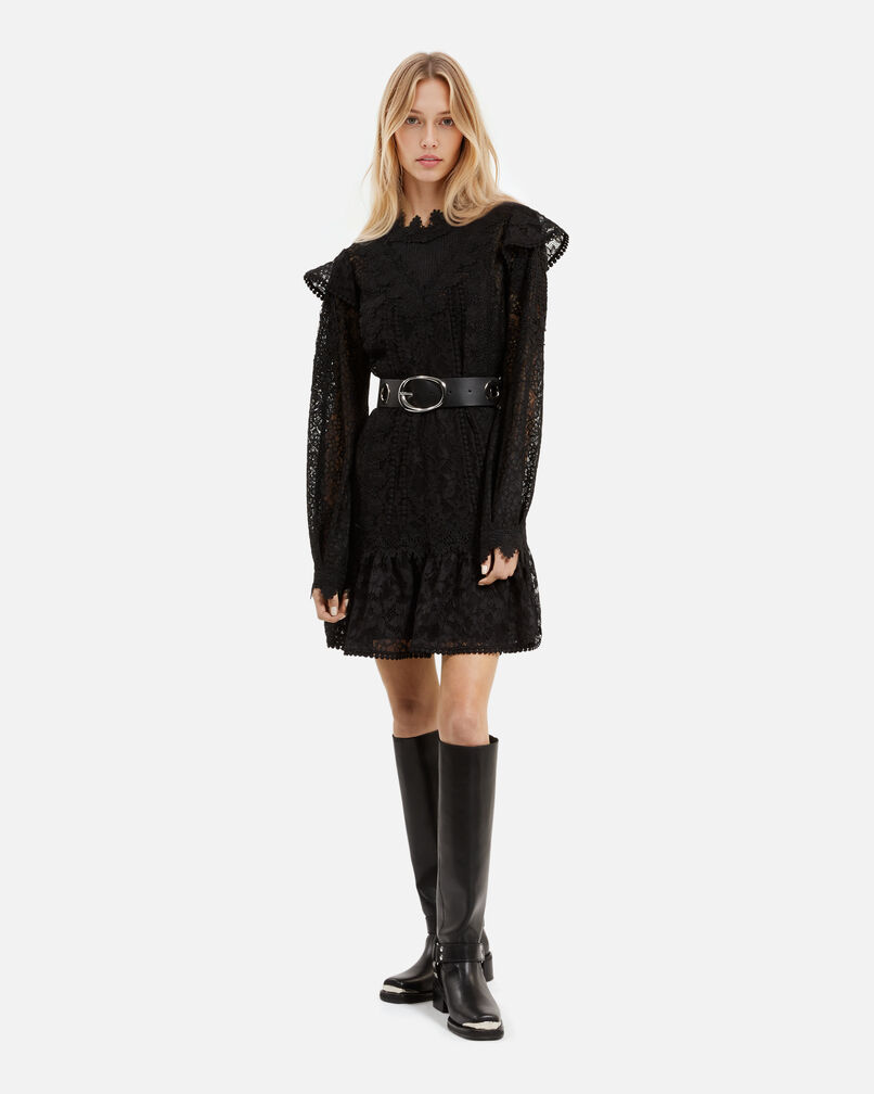 The Kooples DAMEN BLACK kurzes kleid aus schwarzer spitze