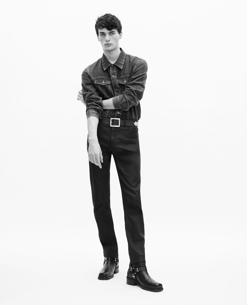 The Kooples MEN MEDIUM BLUE long-sleeved denim shirt