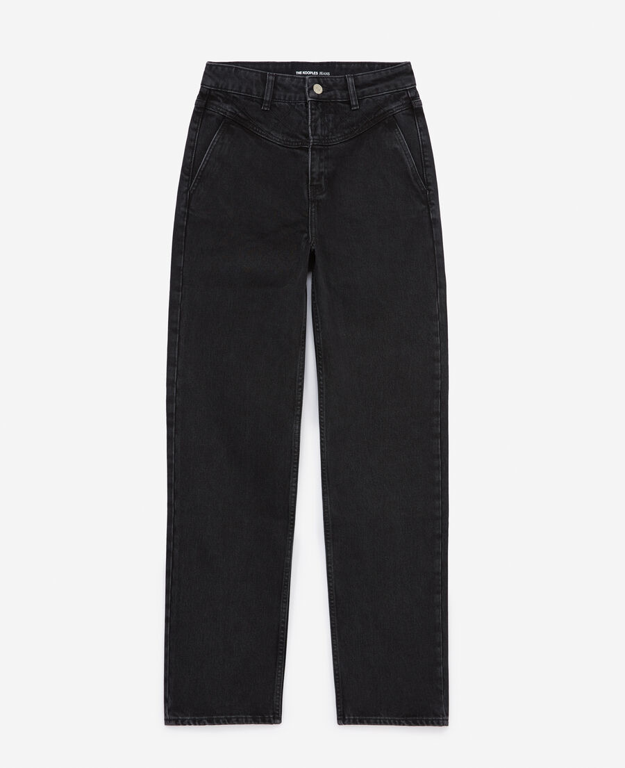 jeans schwarz weit naomy steppdetail
