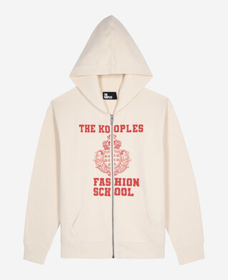 The Kooples FEMME ECRU sweatshirt à capuche et sérigraphie ecru