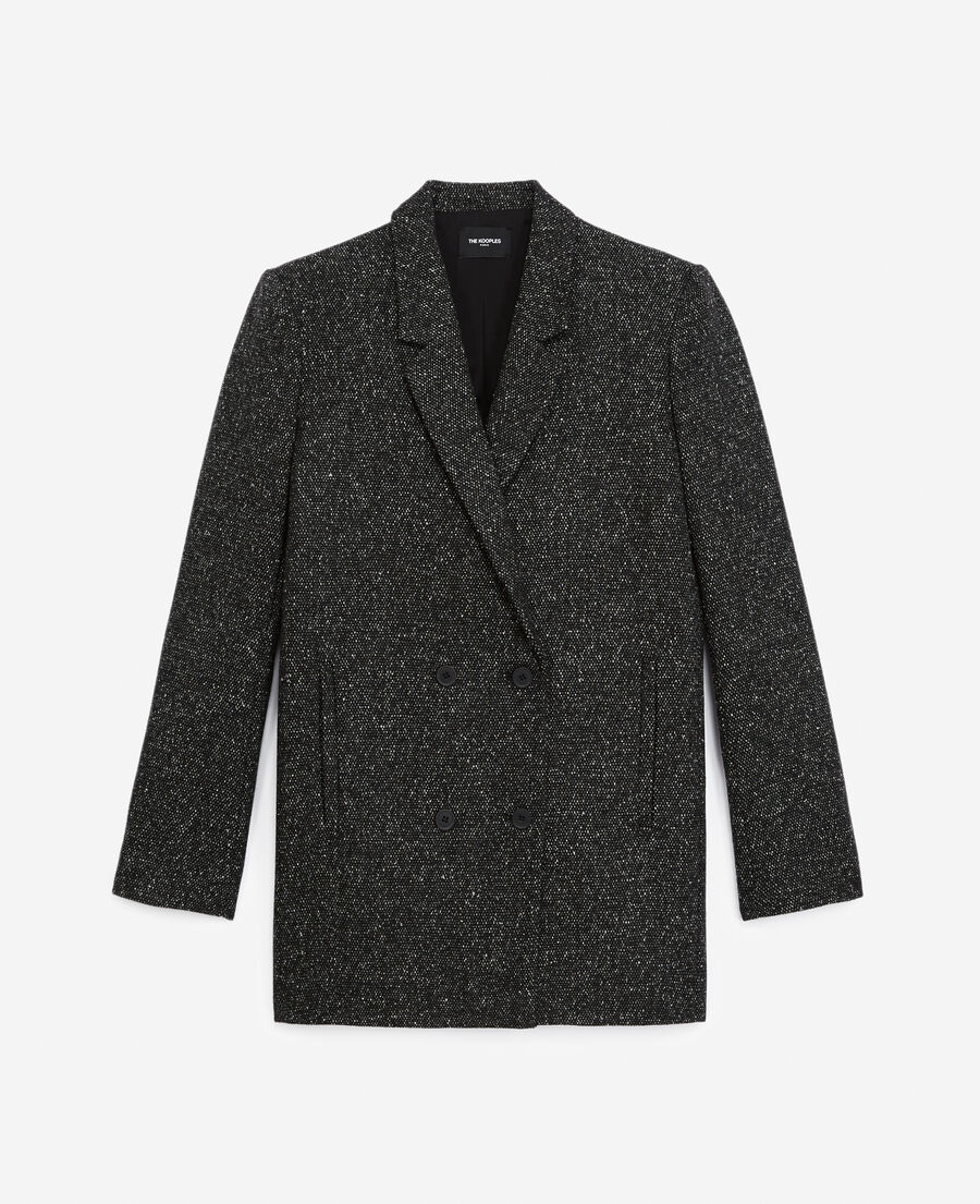 double-breasted oversized wool suit jacket