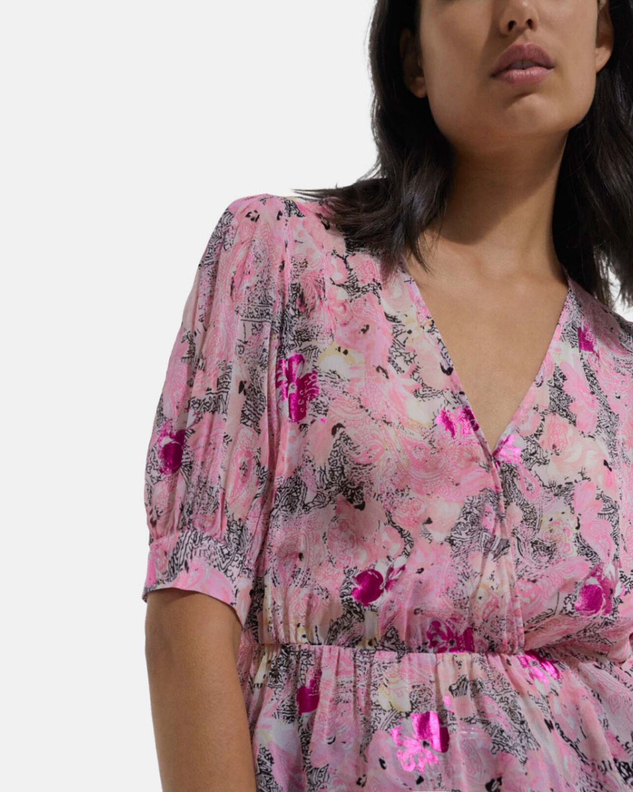 The Kooples FEMME PINK top fleurie