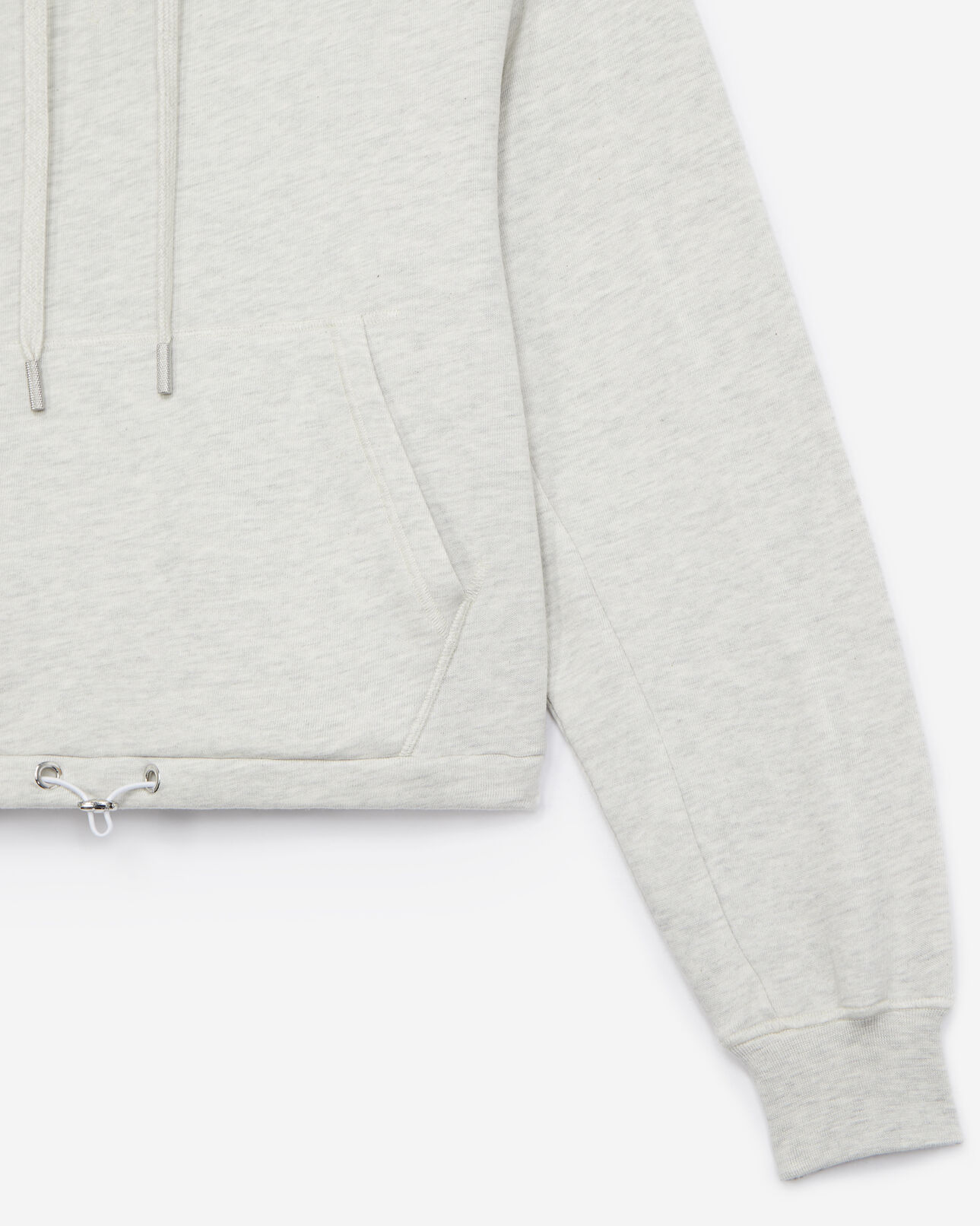 The Kooples MUJER LIGHT GREY MELANGE sudadera gris capucha bolsillo canguro