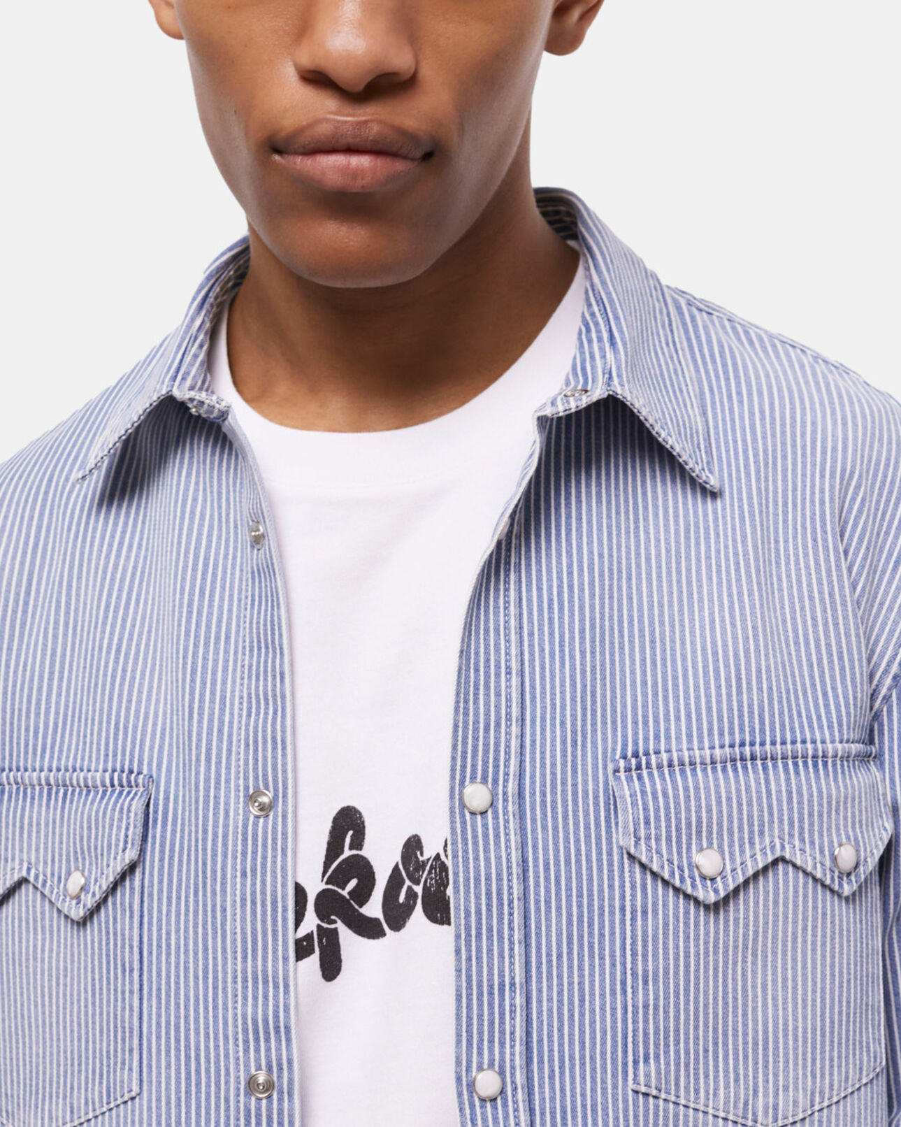 The Kooples HOMME BLUE DENIM chemise à rayures