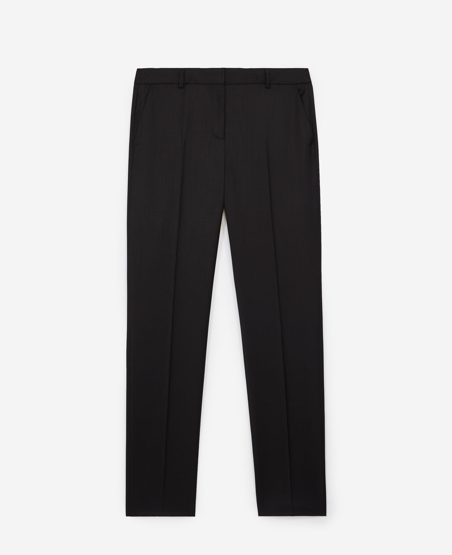 formal flowing black trousers in wool