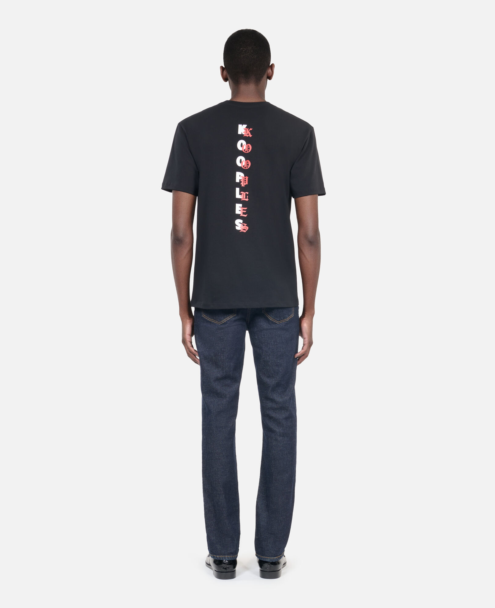 The Kooples MEN BLACK men's black t-shirt with logo serigraphy