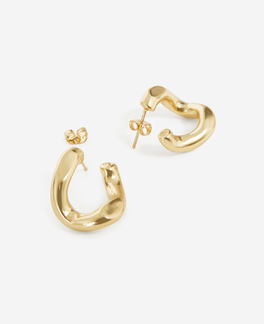 golden earrings with small link