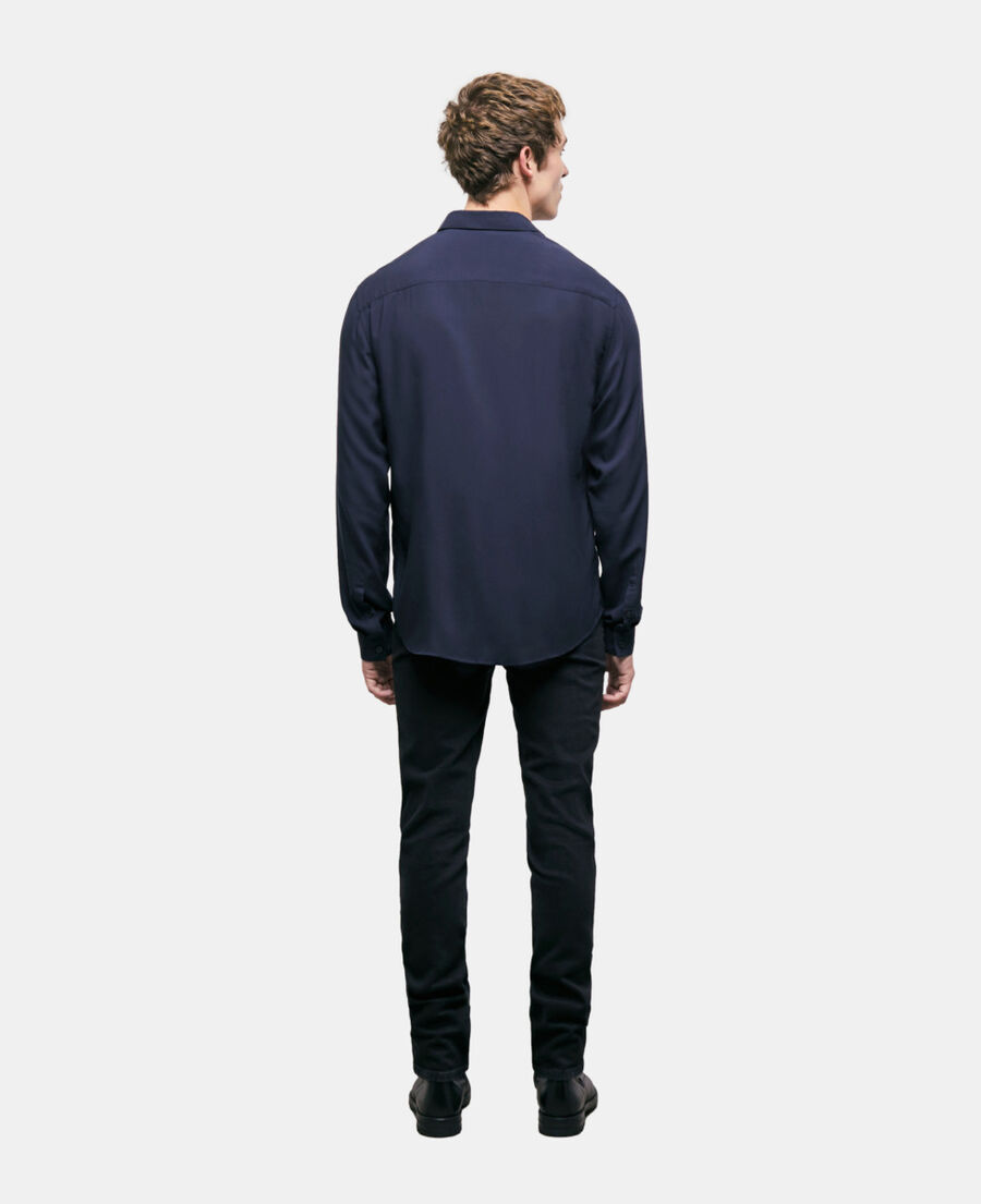 navy blue shirt  with classic collar