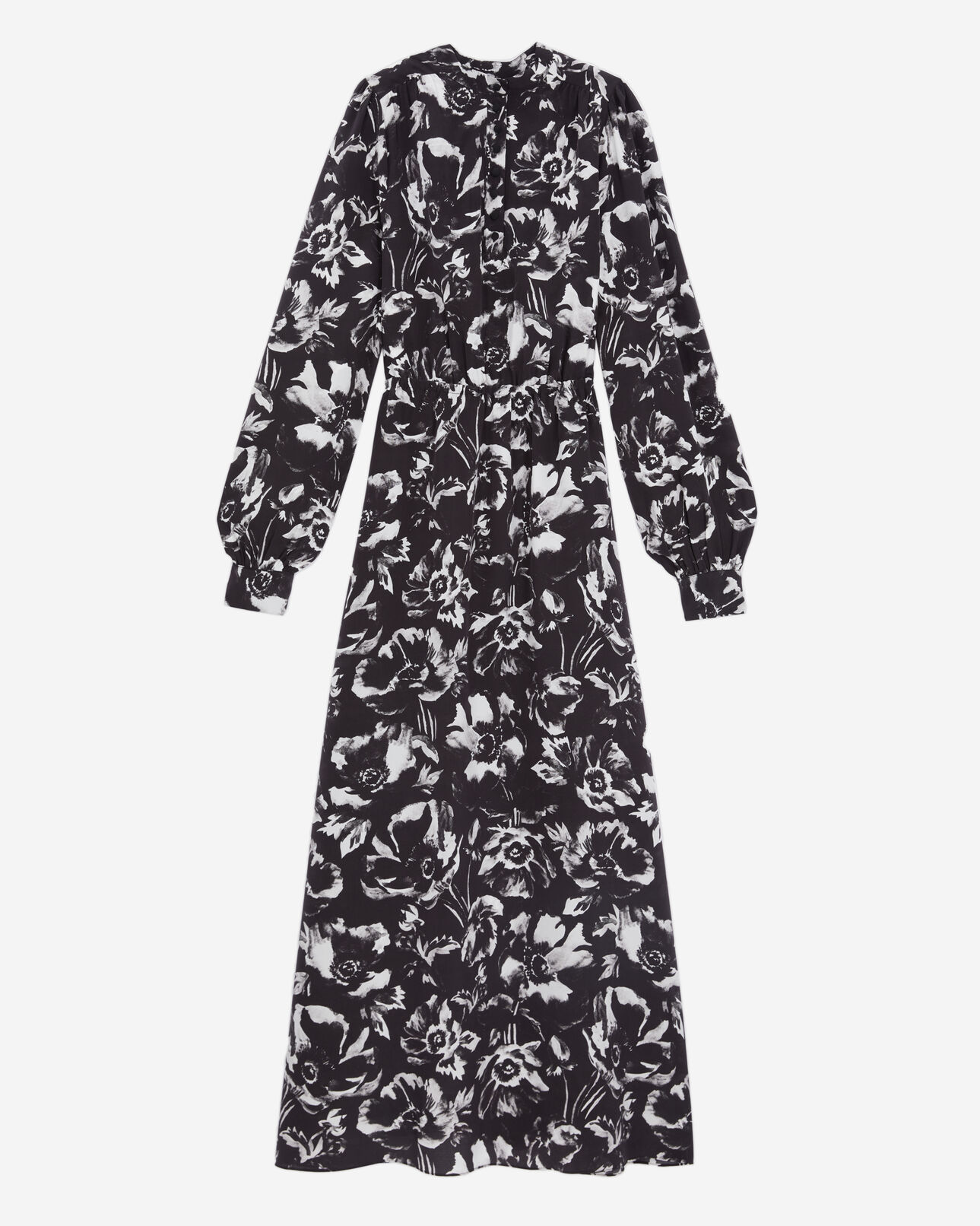 The Kooples WOMEN BLACK WHITE long printed dress