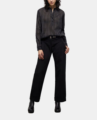 The Kooples F BLACK black striped shirt