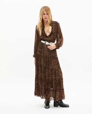 The Kooples MUJER BEIGE ECRU cintur&oacute;n con hebilla western plateada de cuero crudo