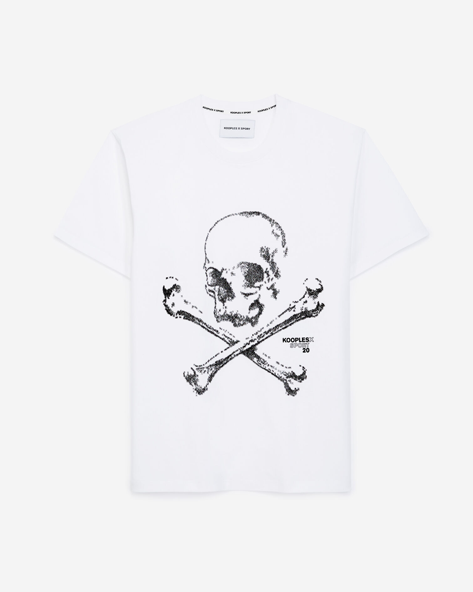 Camiseta blanca con estampado de calavera, WHITE, hi-res image number null