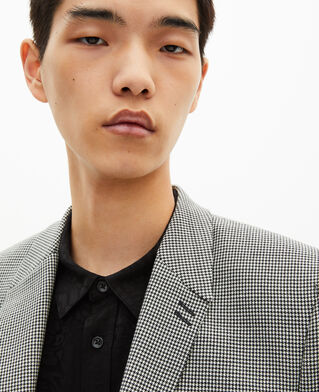 The Kooples MEN BLACK GREY black and white houndstooth suit jacket