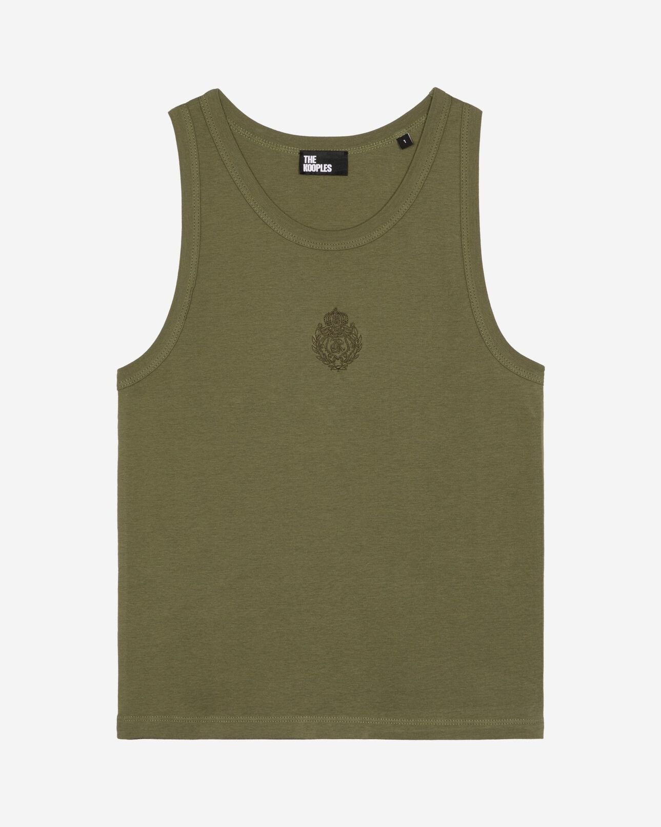The Kooples DAMEN KAKI tanktop mit khakifarbenem wappen