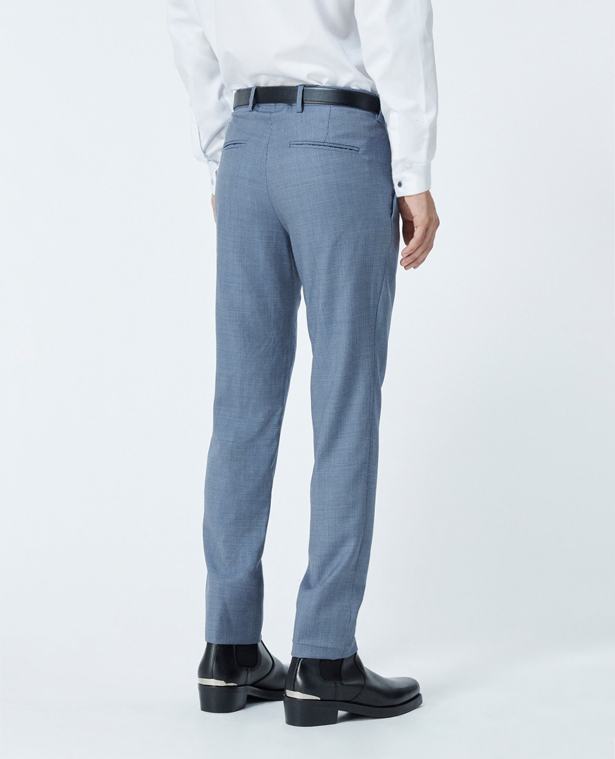 Pantalon costume bleu clair à carreaux, BLUE BLACK, hi-res image number null
