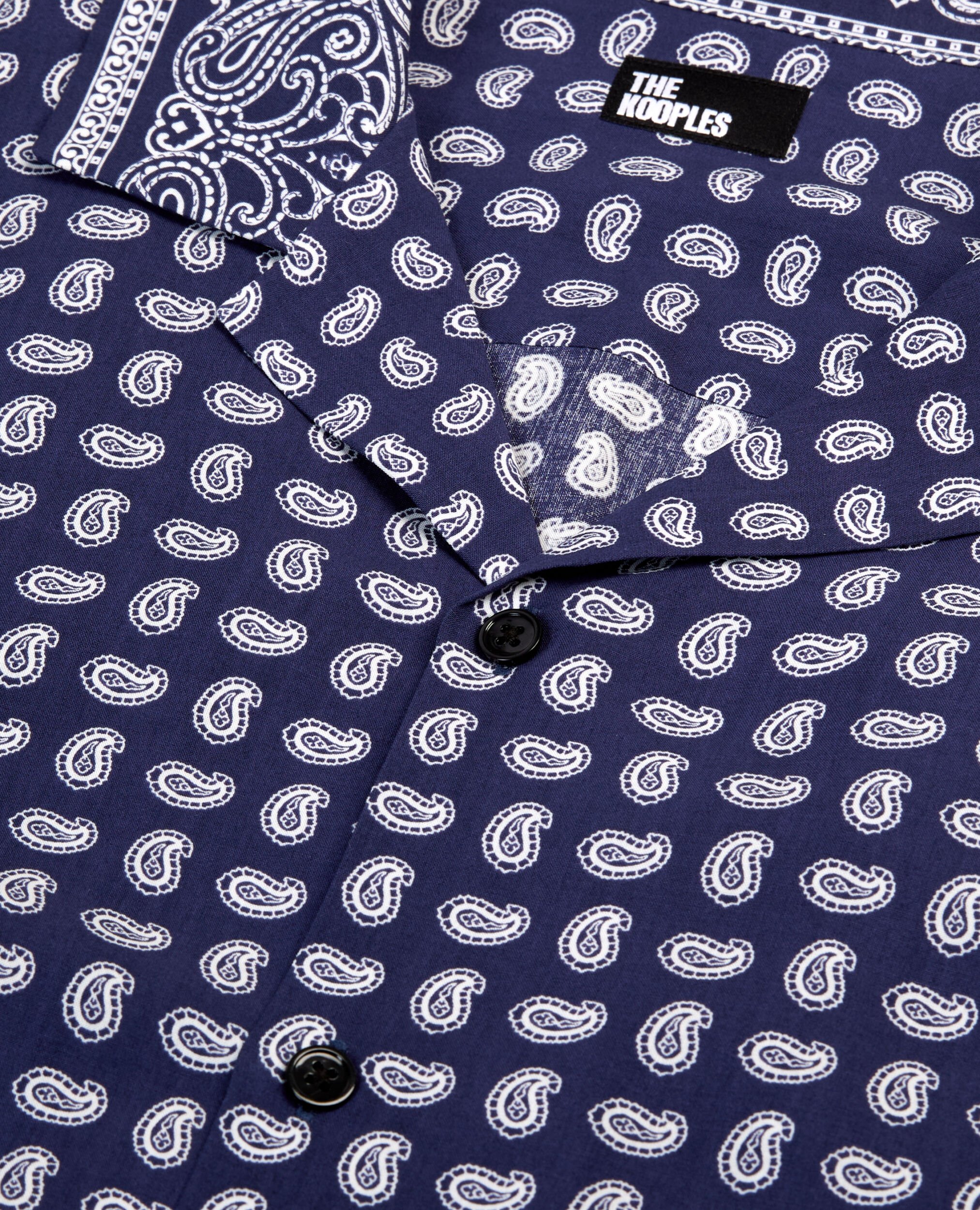 Chemise col hawaïen imprimée bleue, BLUE, hi-res image number null