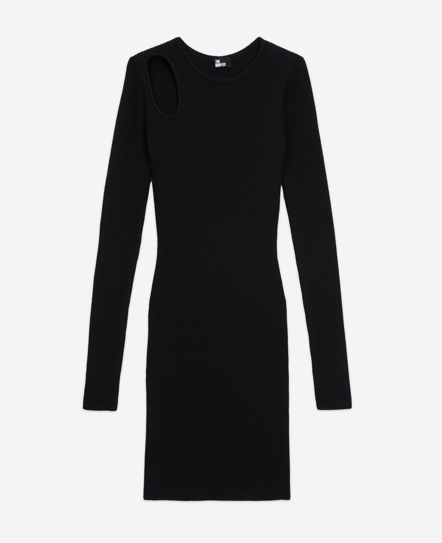 The Kooples MUJER BLACK vestido corto lana negro