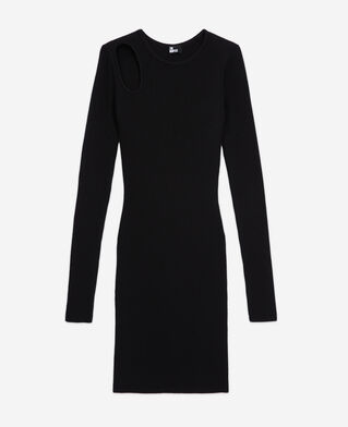 The Kooples MUJER BLACK vestido corto lana negro
