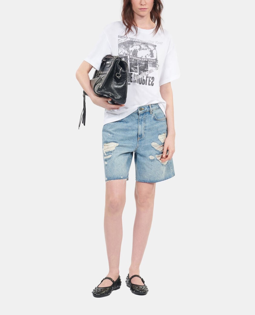 The Kooples F WHITE white eternal life tour serigraphy t-shirt