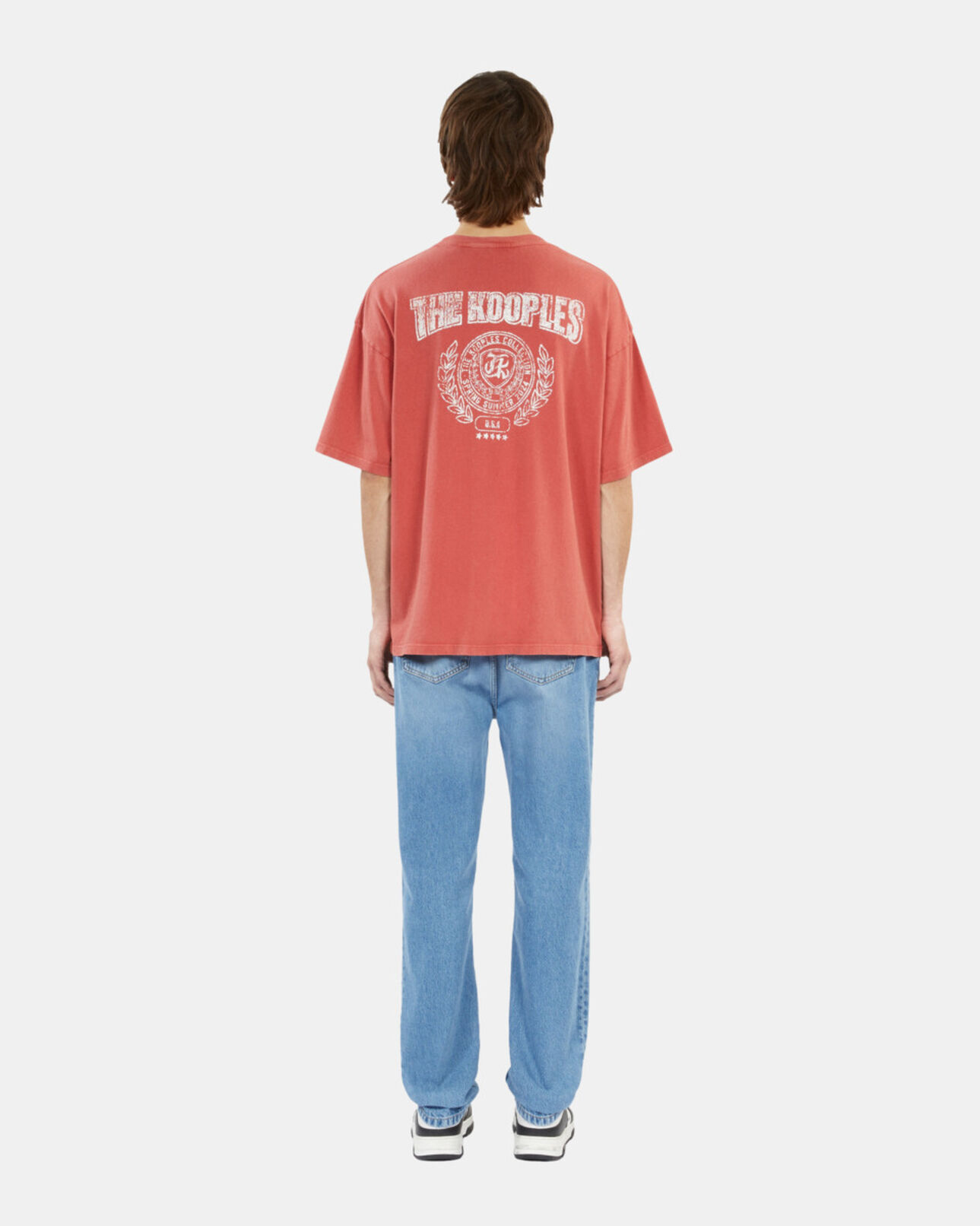 The Kooples HOMBRE RED BRIQUE camiseta roja serigrafía blason