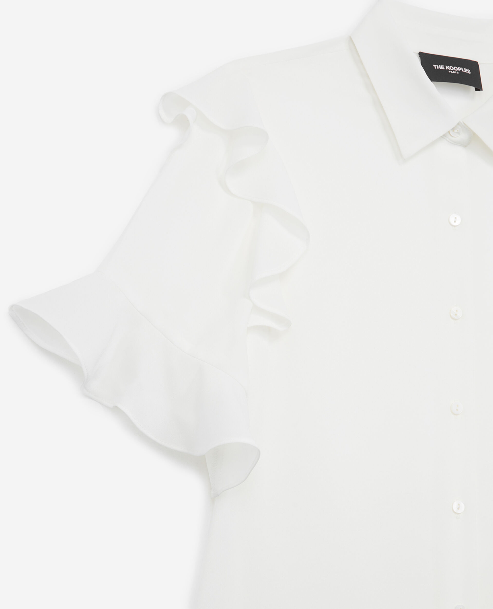 White shirt with pearly buttons, WHITE, hi-res image number null