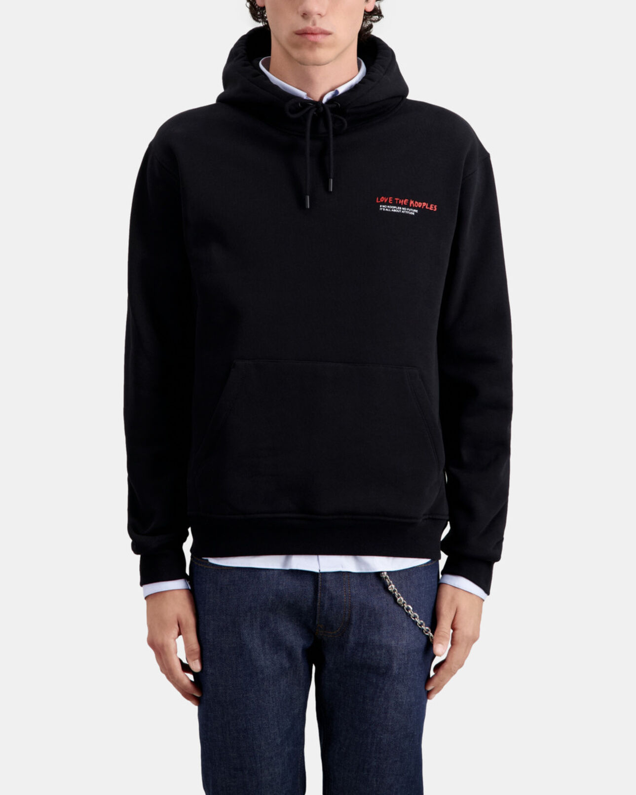 The Kooples MEN BLACK black men's sweatshirt i love kooples