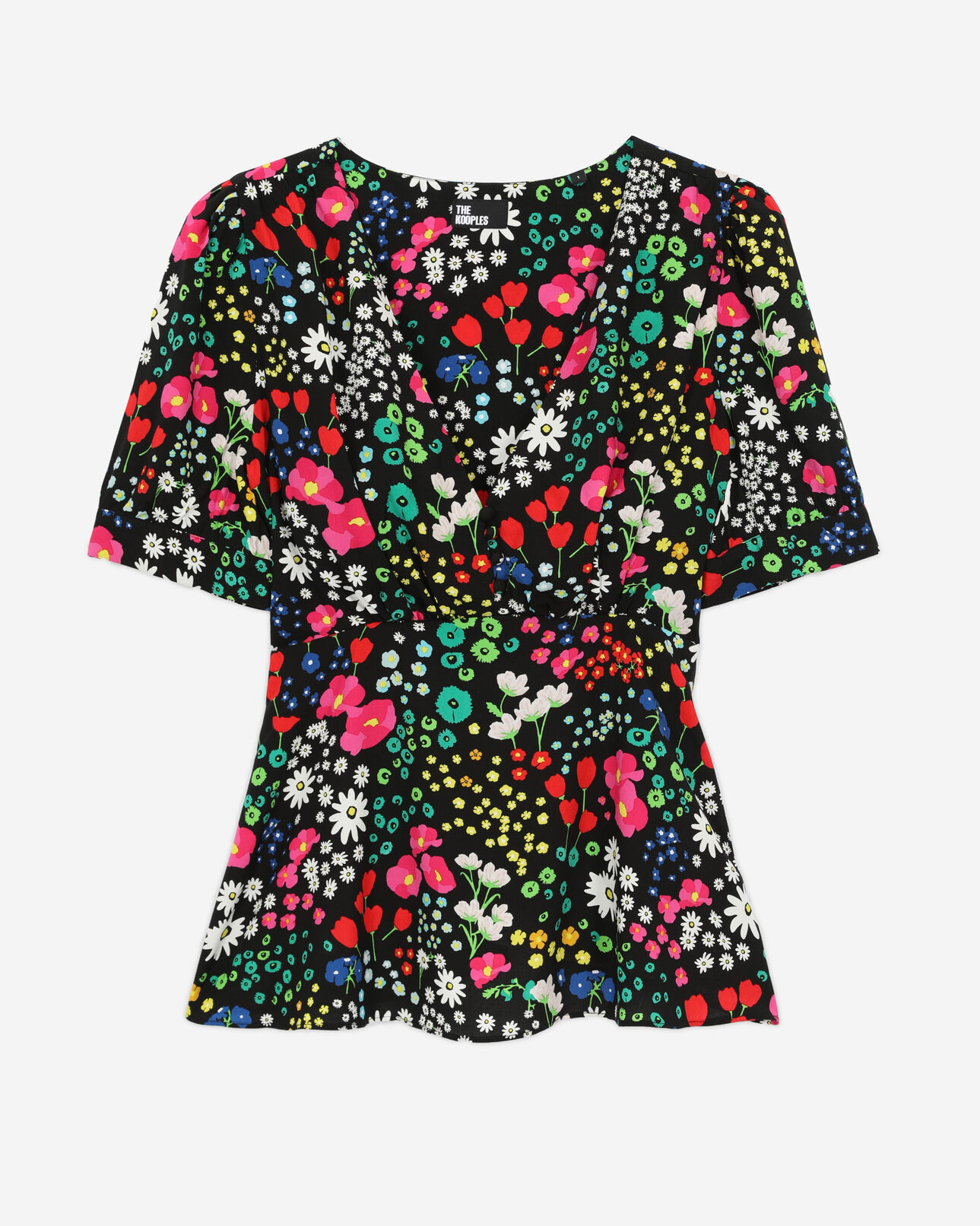 The Kooples FEMME MULTICOLOR top imprimé avec boutonnage