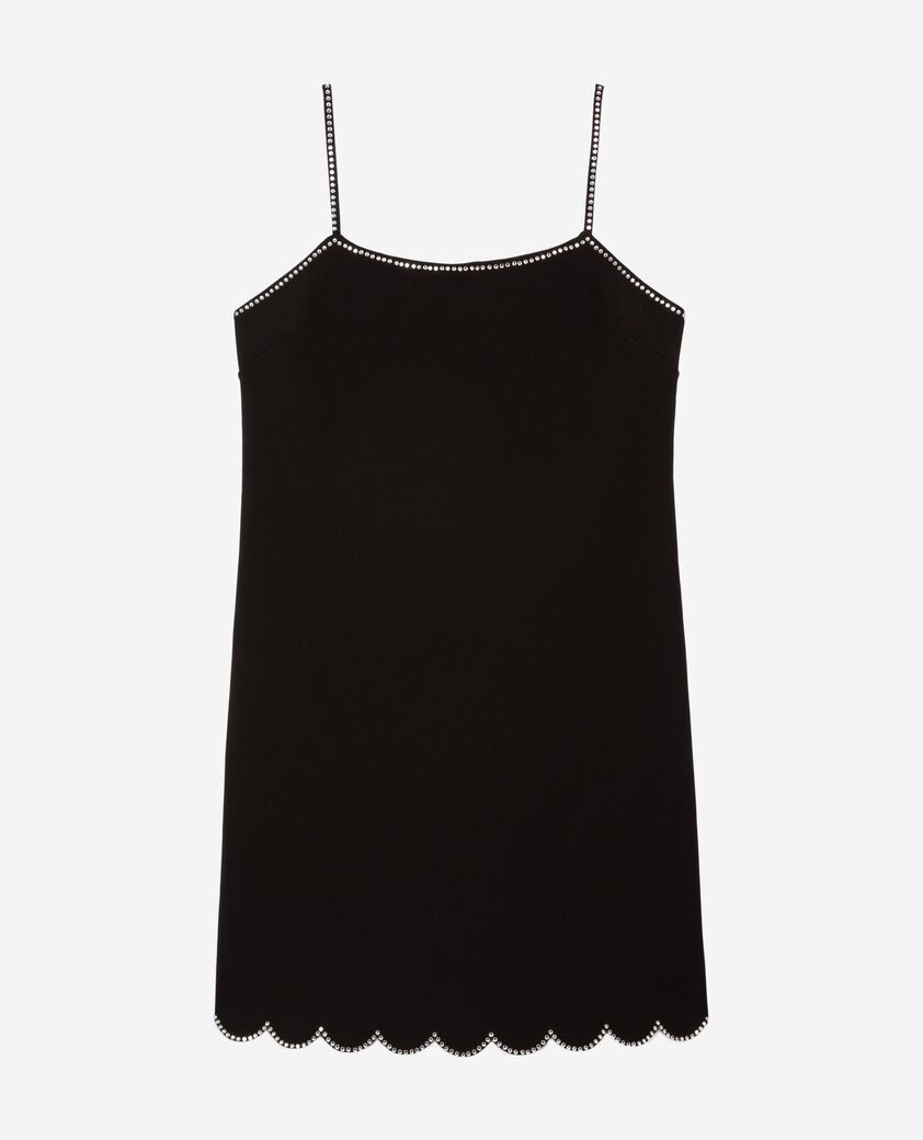 The Kooples FEMME BLACK robe courte avec détails de strass noire