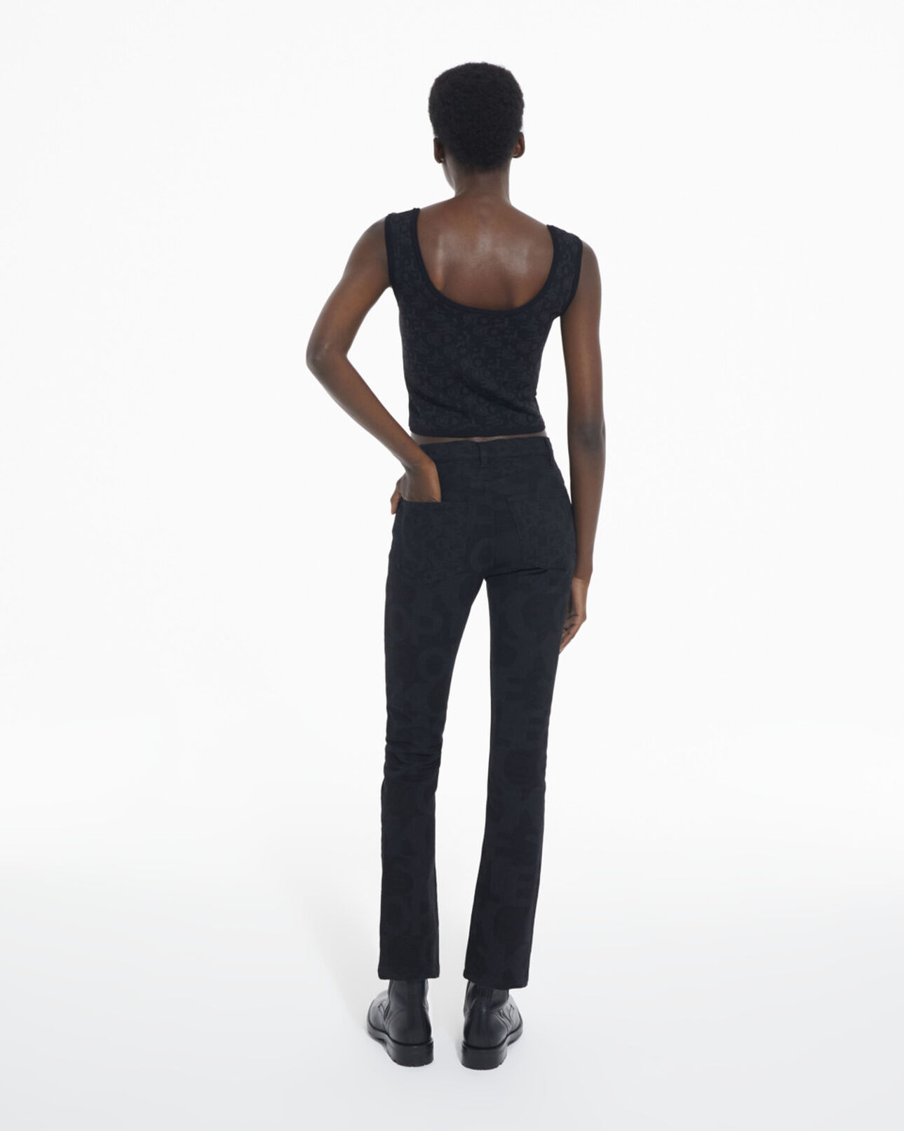 The Kooples FEMME BLACK DARK GREY brassière logo the kooples noire