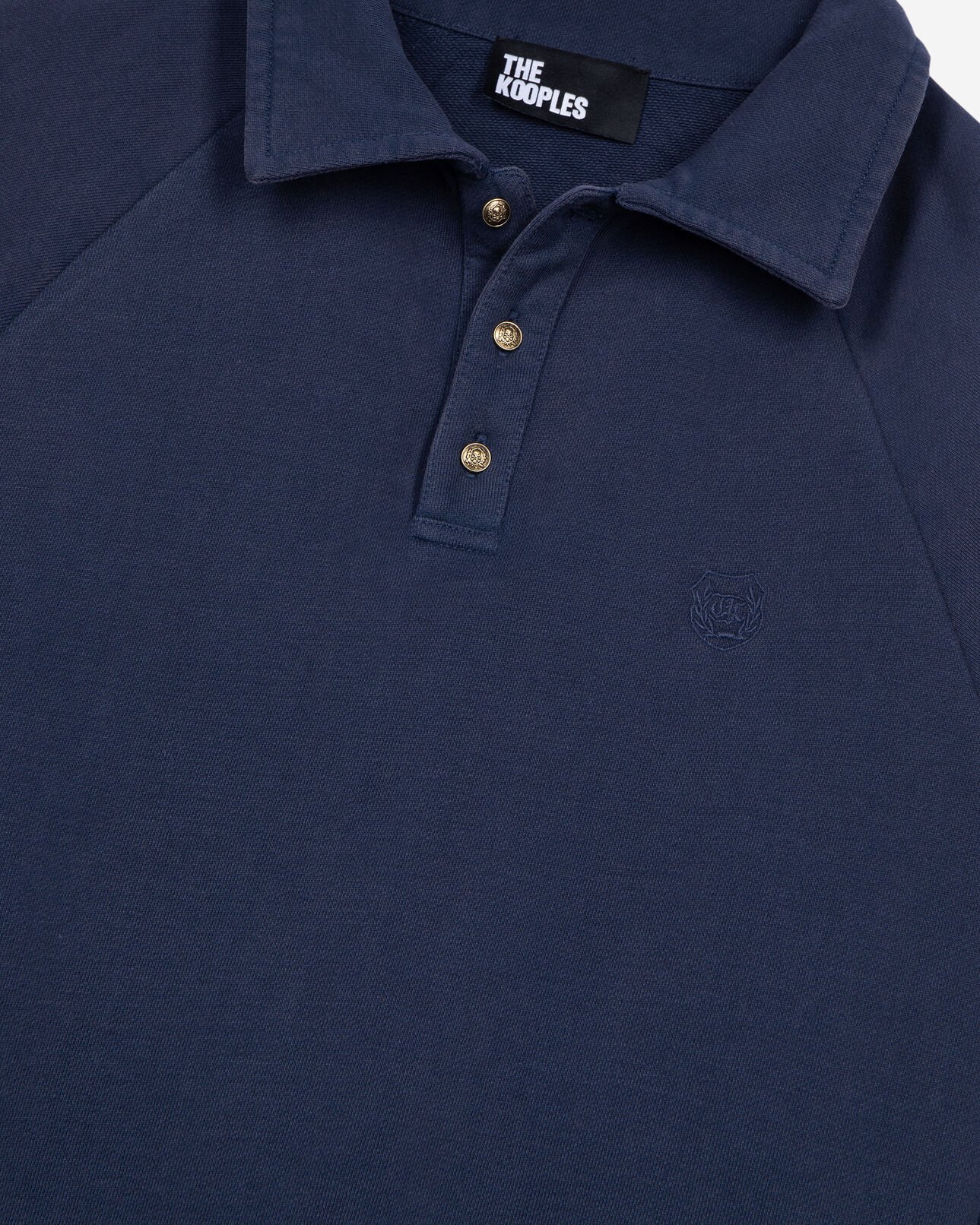 The Kooples HOMME DARK NAVY sweatshirt avec col polo bleu marine