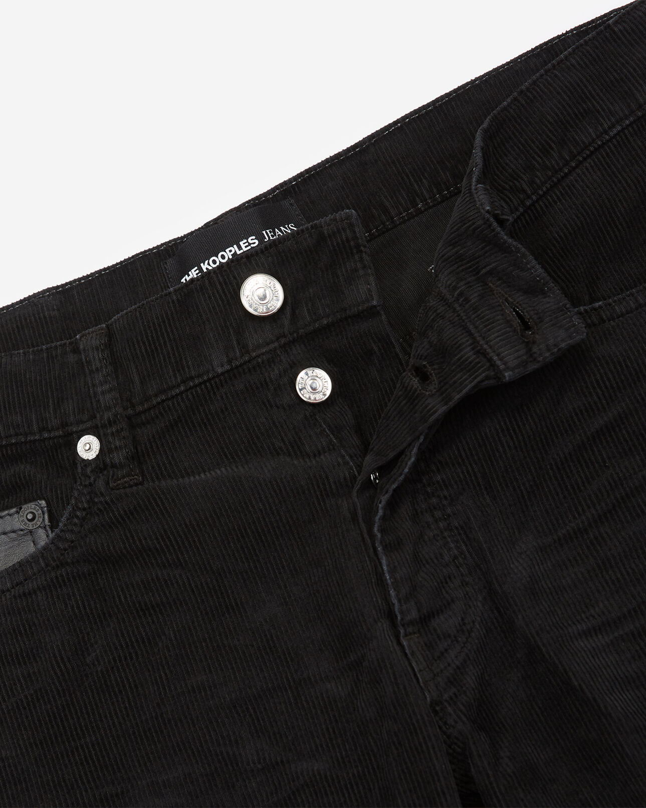 The Kooples MEN BLACK black corduroy jeans with tack buttons