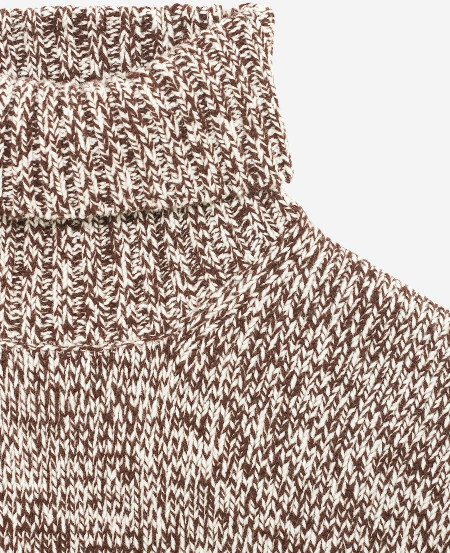The Kooples HERREN BEIGE-BROWN mouliné-rollkragenpullover in beige und weiß