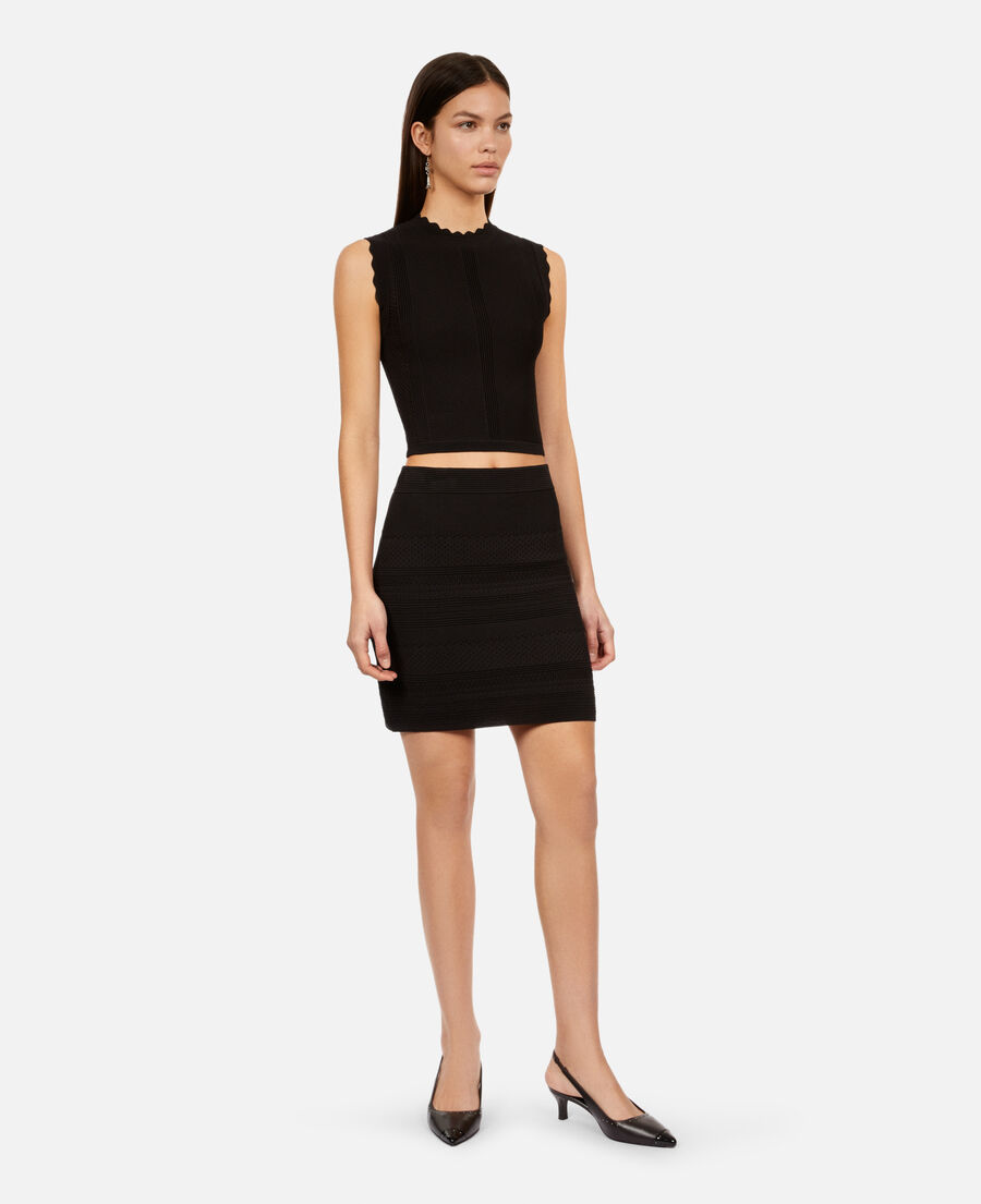 short black knit skirt